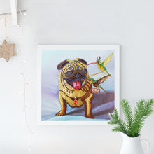 Load image into Gallery viewer, Crystal Rhinestone Diamond Painting Kit | Bulldog Dog and Hummingbird
