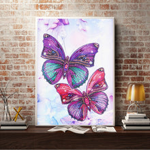 Load image into Gallery viewer, Crystal Rhinestone Diamond Painting Kit | Purple butterfly
