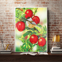 Load image into Gallery viewer, Crystal Rhinestone Diamond Painting Kit | Bird and red fruits
