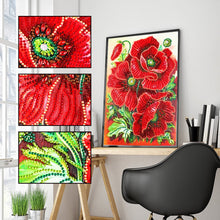 Load image into Gallery viewer, Crystal Rhinestone Diamond Painting Kit | Red flower
