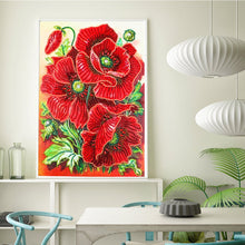 Load image into Gallery viewer, Crystal Rhinestone Diamond Painting Kit | Red flower
