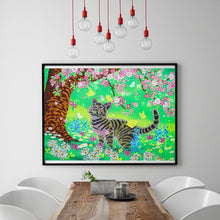 Load image into Gallery viewer, Crystal Rhinestone Diamond Painting Kit | Cat and butterfly under the tree
