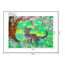 Load image into Gallery viewer, Crystal Rhinestone Diamond Painting Kit | Cat and butterfly under the tree
