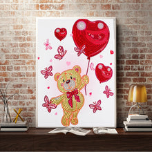 Load image into Gallery viewer, Crystal Rhinestone Diamond Painting Kit | Winnie the Pooh holding a balloon
