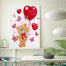 Load image into Gallery viewer, Crystal Rhinestone Diamond Painting Kit | Winnie the Pooh holding a balloon
