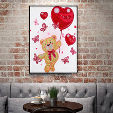 Load image into Gallery viewer, Crystal Rhinestone Diamond Painting Kit | Winnie the Pooh holding a balloon
