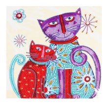 Load image into Gallery viewer, Crystal Rhinestone Diamond Painting Kit | Cat Mother and son
