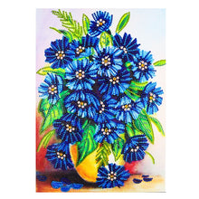 Load image into Gallery viewer, Crystal Rhinestone Diamond Painting Kit | Blue daisy
