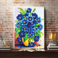 Load image into Gallery viewer, Crystal Rhinestone Diamond Painting Kit | Blue daisy
