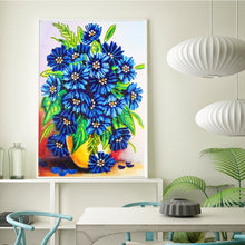 Load image into Gallery viewer, Crystal Rhinestone Diamond Painting Kit | Blue daisy
