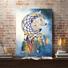 Load image into Gallery viewer, Crystal Rhinestone Diamond Painting Kit | Wolf and Wind Chimes
