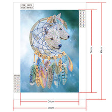 Load image into Gallery viewer, Crystal Rhinestone Diamond Painting Kit | Wolf and Wind Chimes
