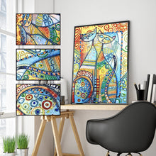Load image into Gallery viewer, Crystal Rhinestone Diamond Painting Kit | Abstract Animal Cat
