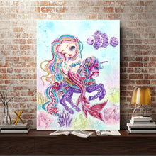 Load image into Gallery viewer, Crystal Rhinestone Diamond Painting Kit | Mermaid and unicorn
