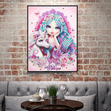 Load image into Gallery viewer, Crystal Rhinestone Diamond Painting Kit | Pretty girl and unicorn
