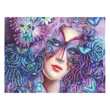 Load image into Gallery viewer, Crystal Rhinestone Diamond Painting Kit | Beautiful woman wearing a mask
