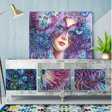 Load image into Gallery viewer, Crystal Rhinestone Diamond Painting Kit | Beautiful woman wearing a mask
