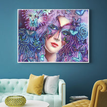 Load image into Gallery viewer, Crystal Rhinestone Diamond Painting Kit | Beautiful woman wearing a mask
