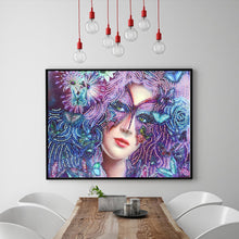 Load image into Gallery viewer, Crystal Rhinestone Diamond Painting Kit | Beautiful woman wearing a mask
