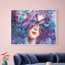 Load image into Gallery viewer, Crystal Rhinestone Diamond Painting Kit | Beautiful woman wearing a mask
