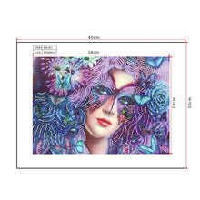 Load image into Gallery viewer, Crystal Rhinestone Diamond Painting Kit | Beautiful woman wearing a mask
