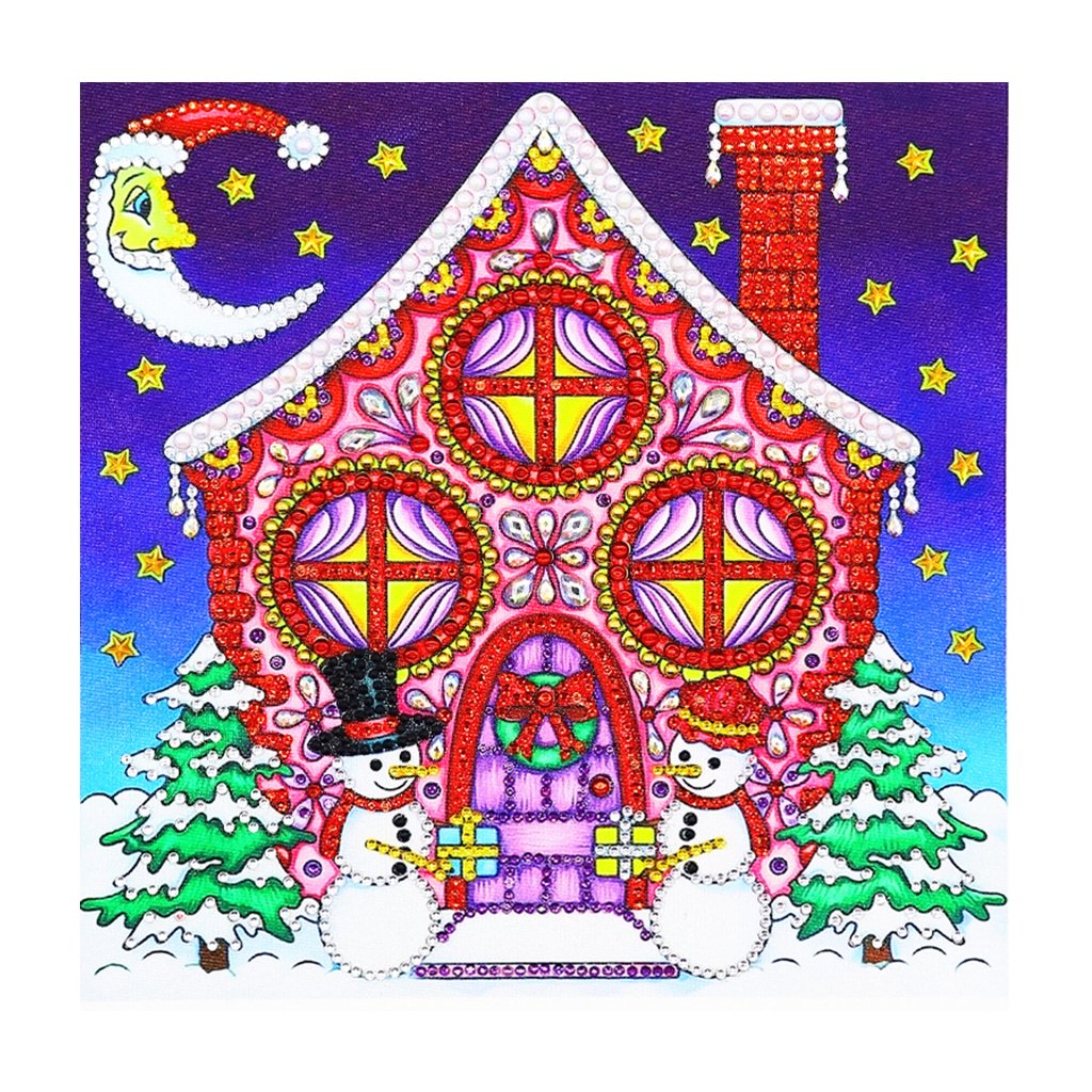 Crystal Rhinestone Diamond Painting Kit | Cartoon Christmas Hut