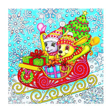 Load image into Gallery viewer, Crystal Rhinestone Diamond Painting Kit | A cat and a dog have a merry christmas
