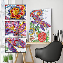 Load image into Gallery viewer, Crystal Rhinestone Diamond Painting Kit | Dragonfly Flower

