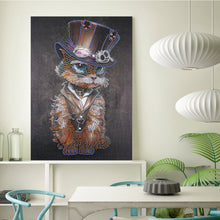 Load image into Gallery viewer, Crystal Rhinestone Diamond Painting Kit | Mr. Animal Cat
