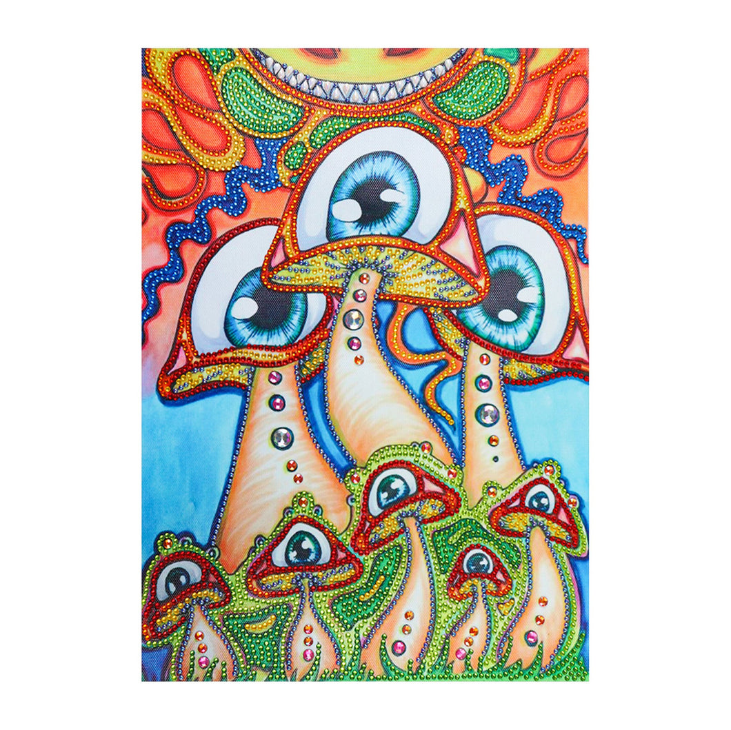 Crystal Rhinestone Diamond Painting Kit | Cartoon Weird Mushroom Eyes