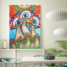 Load image into Gallery viewer, Crystal Rhinestone Diamond Painting Kit | Cartoon Weird Mushroom Eyes
