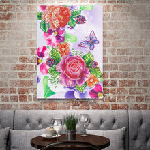 Load image into Gallery viewer, Crystal Rhinestone Diamond Painting Kit | Butterflies and Flowers
