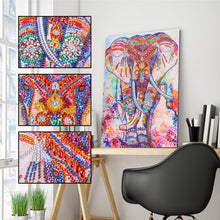 Load image into Gallery viewer, Crystal Rhinestone Diamond Painting Kit | Colored Elephant
