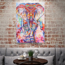Load image into Gallery viewer, Crystal Rhinestone Diamond Painting Kit | Colored Elephant
