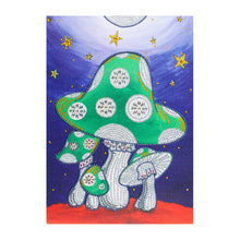 Load image into Gallery viewer, Crystal Rhinestone Diamond Painting Kit | Cartoon Starry Night Mushroom
