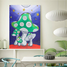 Load image into Gallery viewer, Crystal Rhinestone Diamond Painting Kit | Cartoon Starry Night Mushroom
