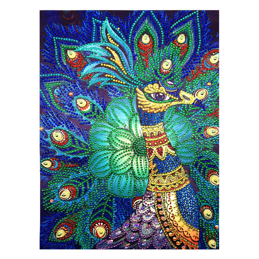 Crystal Rhinestone Diamond Painting Kit | Animal Peacock