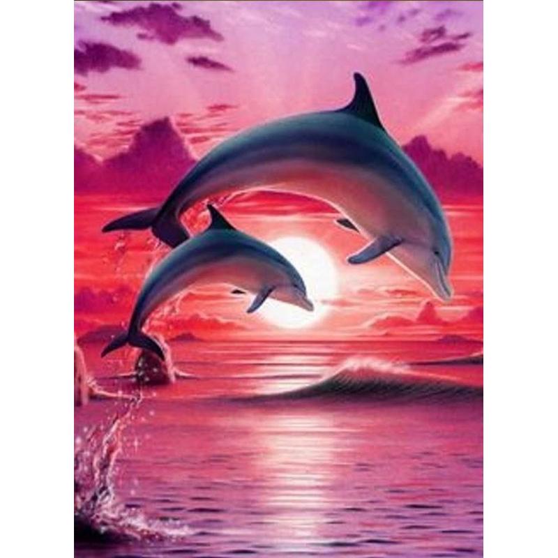 Full Diamond Painting kit | Dolphin jumping