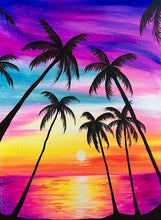 Load image into Gallery viewer, Full Diamond Painting kit | Beautiful seaside coconut trees
