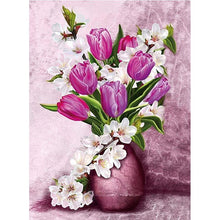 Load image into Gallery viewer, Full Diamond Painting kit | Beautiful flowers on vase
