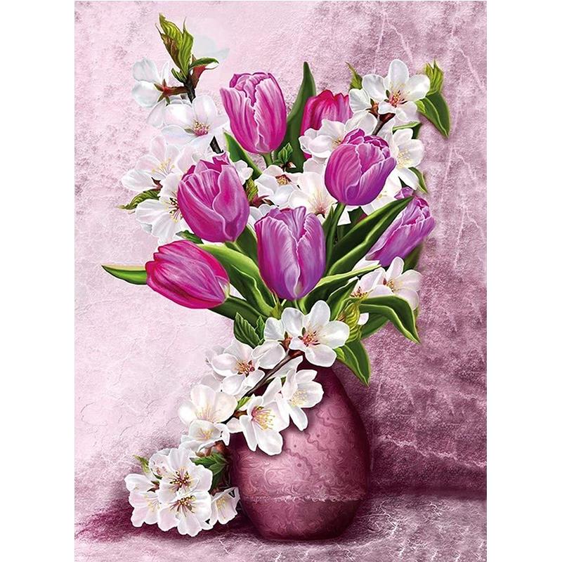 Full Diamond Painting kit | Beautiful flowers on vase