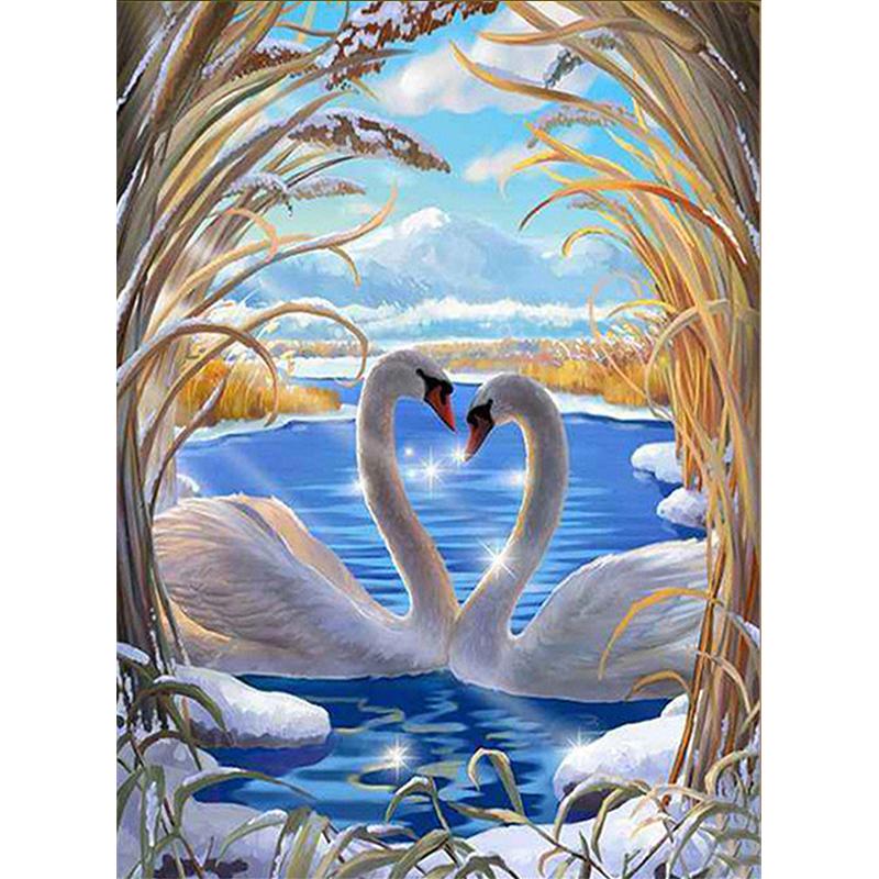 Full Diamond Painting kit | Romantic swans