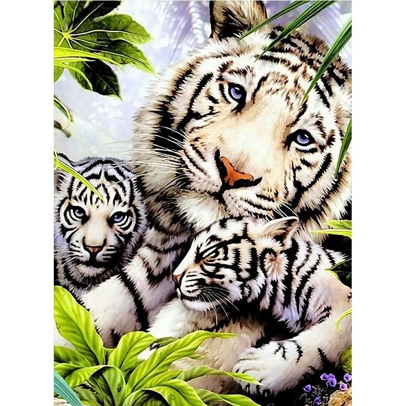 Full Diamond Painting kit | White tiger