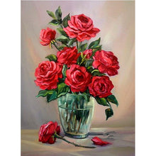 Load image into Gallery viewer, Full Diamond Painting kit | Red flowers
