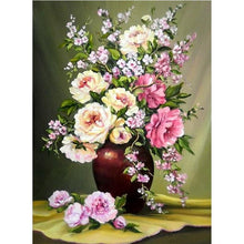 Load image into Gallery viewer, Full Diamond Painting kit | Beautiful flowers on vase
