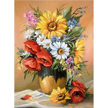 Load image into Gallery viewer, Full Diamond Painting kit | Beautiful flowers on vase
