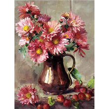 Load image into Gallery viewer, Full Diamond Painting kit | Pink flowers on vase
