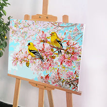 Load image into Gallery viewer, DIY Painting by number kit | Yellow warblers on the flower tree
