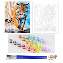 Load image into Gallery viewer, DIY Painting by number kit | Ferocious tiger
