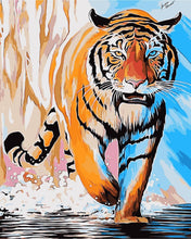 Load image into Gallery viewer, DIY Painting by number kit | Ferocious tiger
